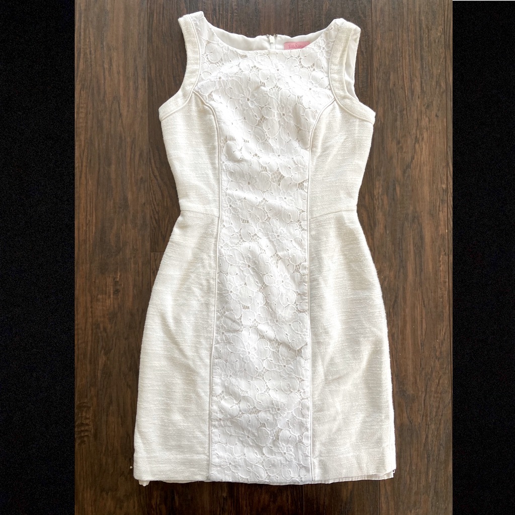 Size 0 Resort White Pique Lace Idola Dress